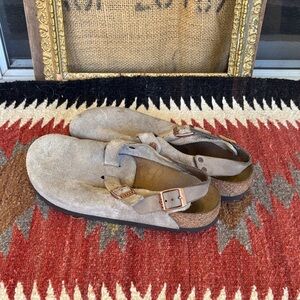 Birkenstock Suede Sandals in Taupe